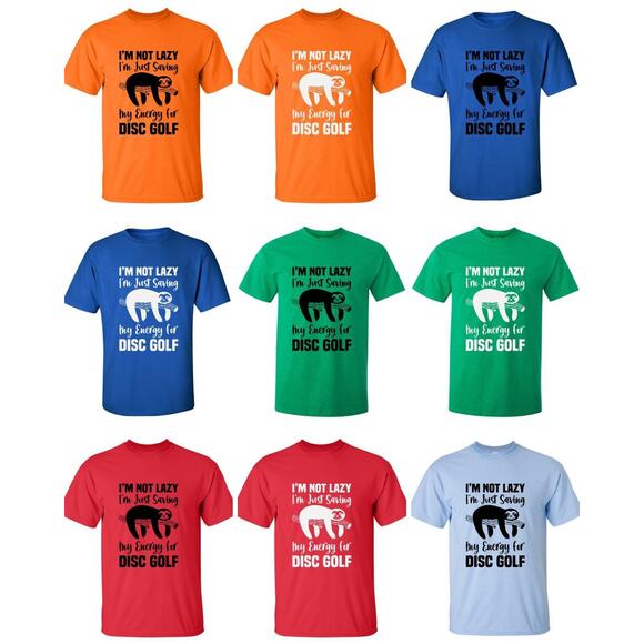 Disc Golf Shirt LAZY SLOTH Mens Graphic T Shirt - Picture 3 of 10